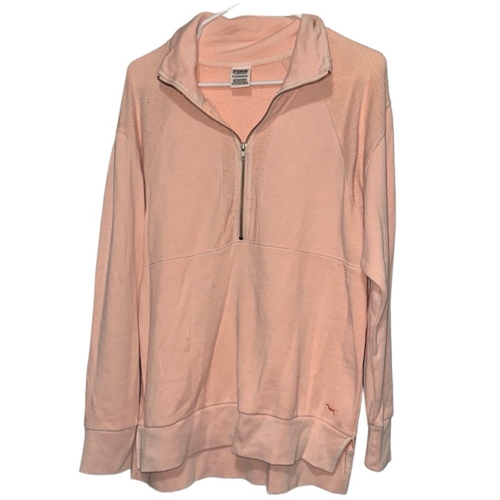 VS Pink Peach Half Zip Pull Over